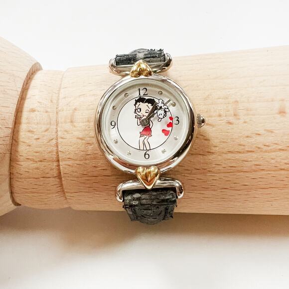 Vintage 90s Betty Boop wristwatch black band